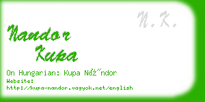 nandor kupa business card